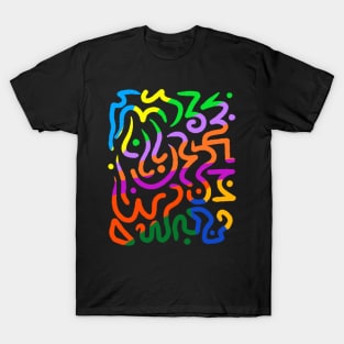 Abstract Doodle Pattern Colorful T-Shirt